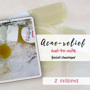 Acne relief, gel-to-milk cleanser